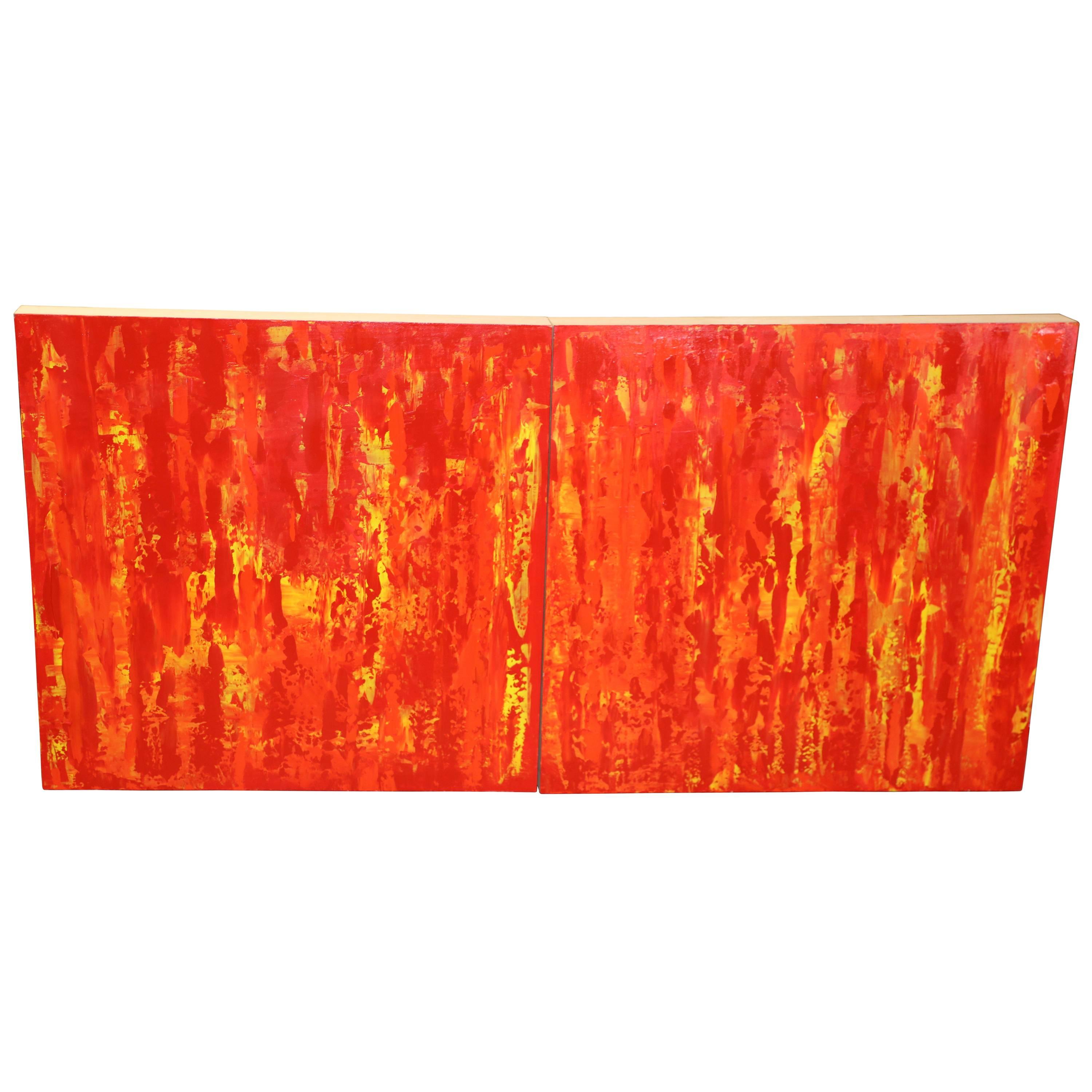 Noted California Artist John Szabo Diptych