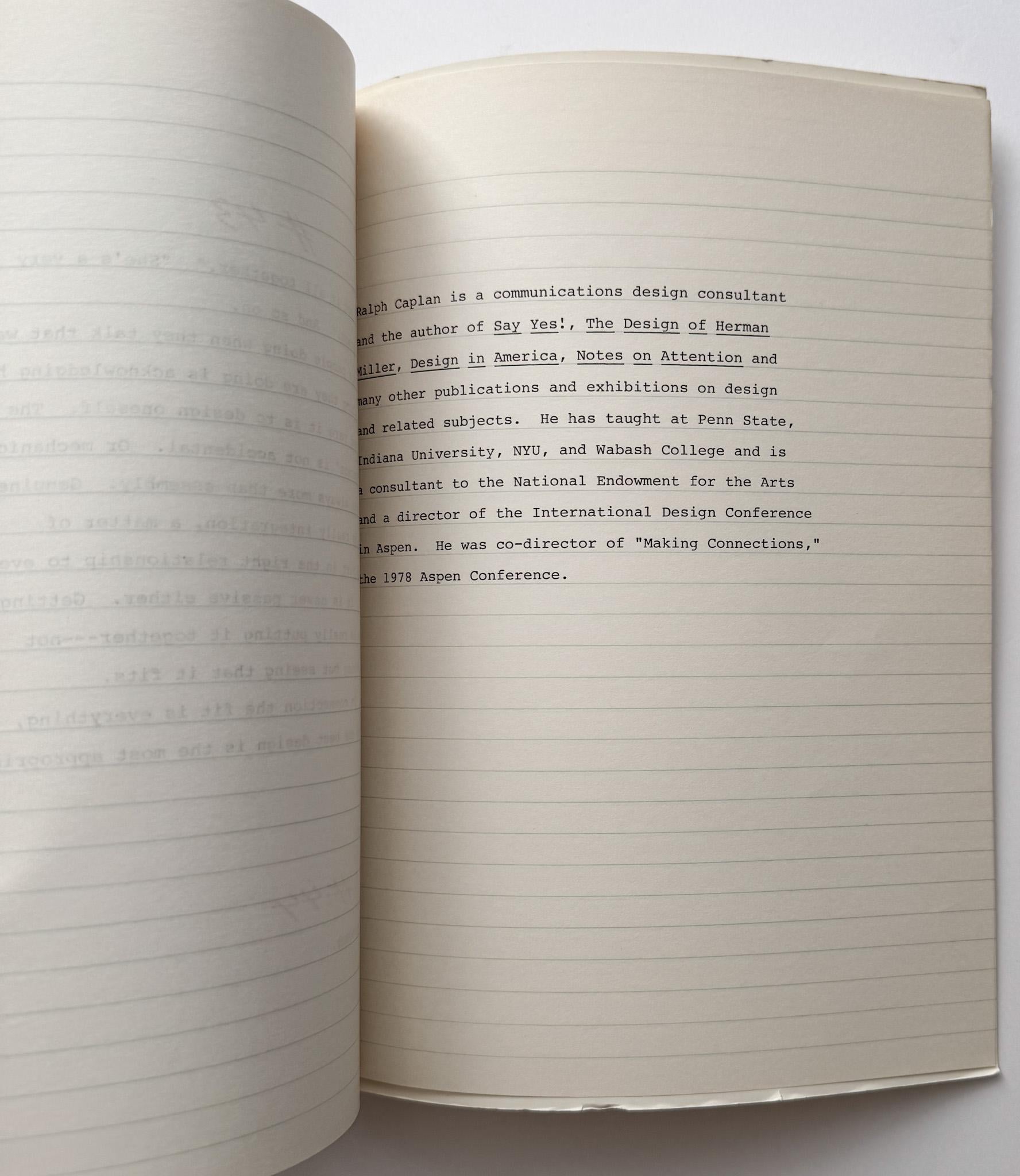 Note su tensione, connessione, attenzione, omissione (Herman Miller, 1978) in vendita 4