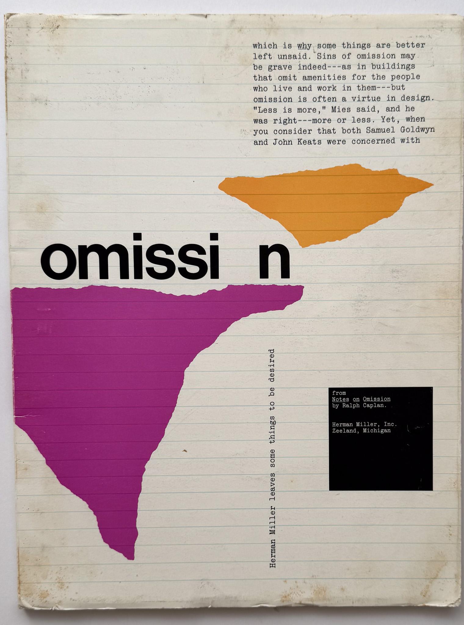 Americano Note su tensione, connessione, attenzione, omissione (Herman Miller, 1978) in vendita