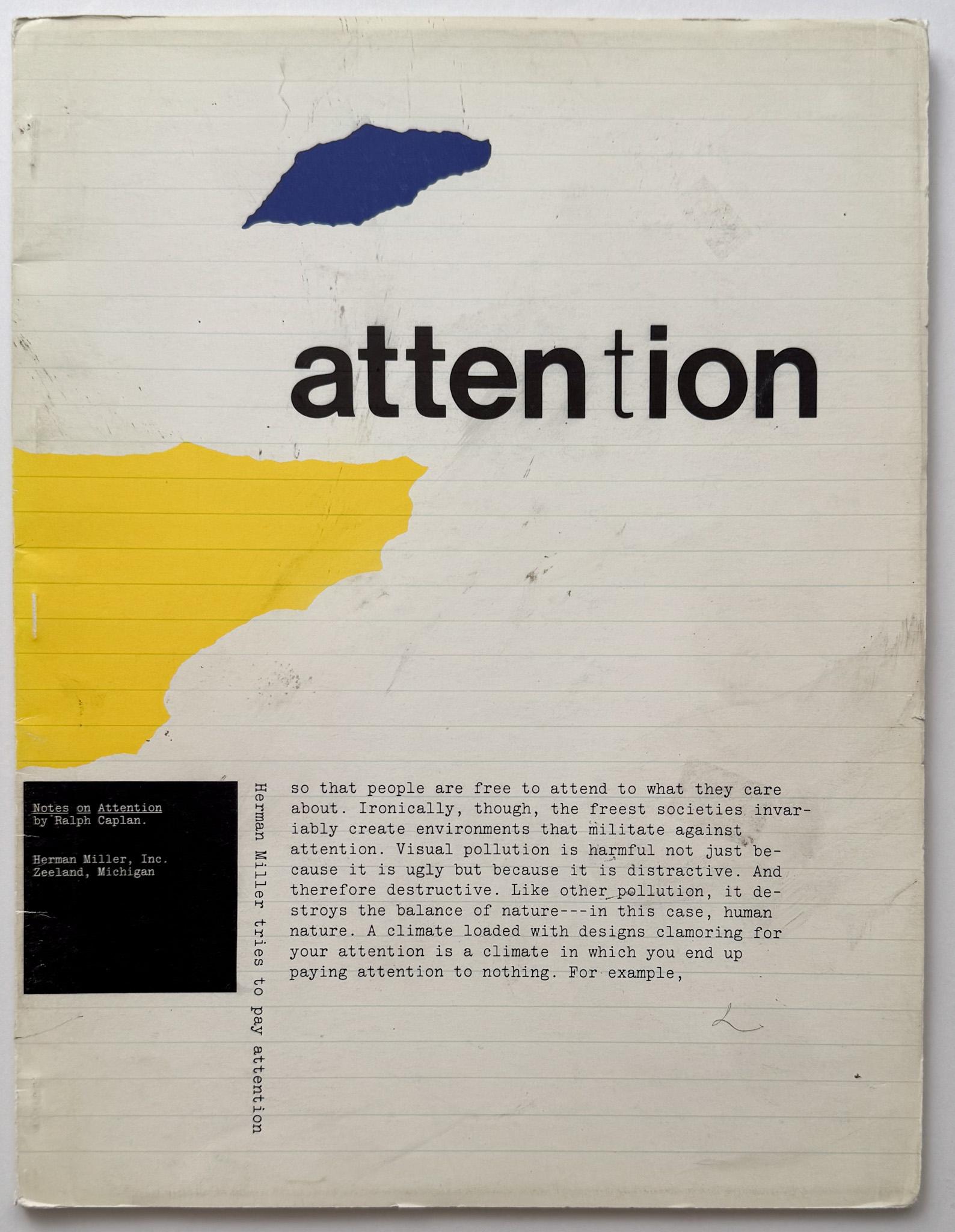 Note su tensione, connessione, attenzione, omissione (Herman Miller, 1978) In condizioni buone in vendita a New York, NY