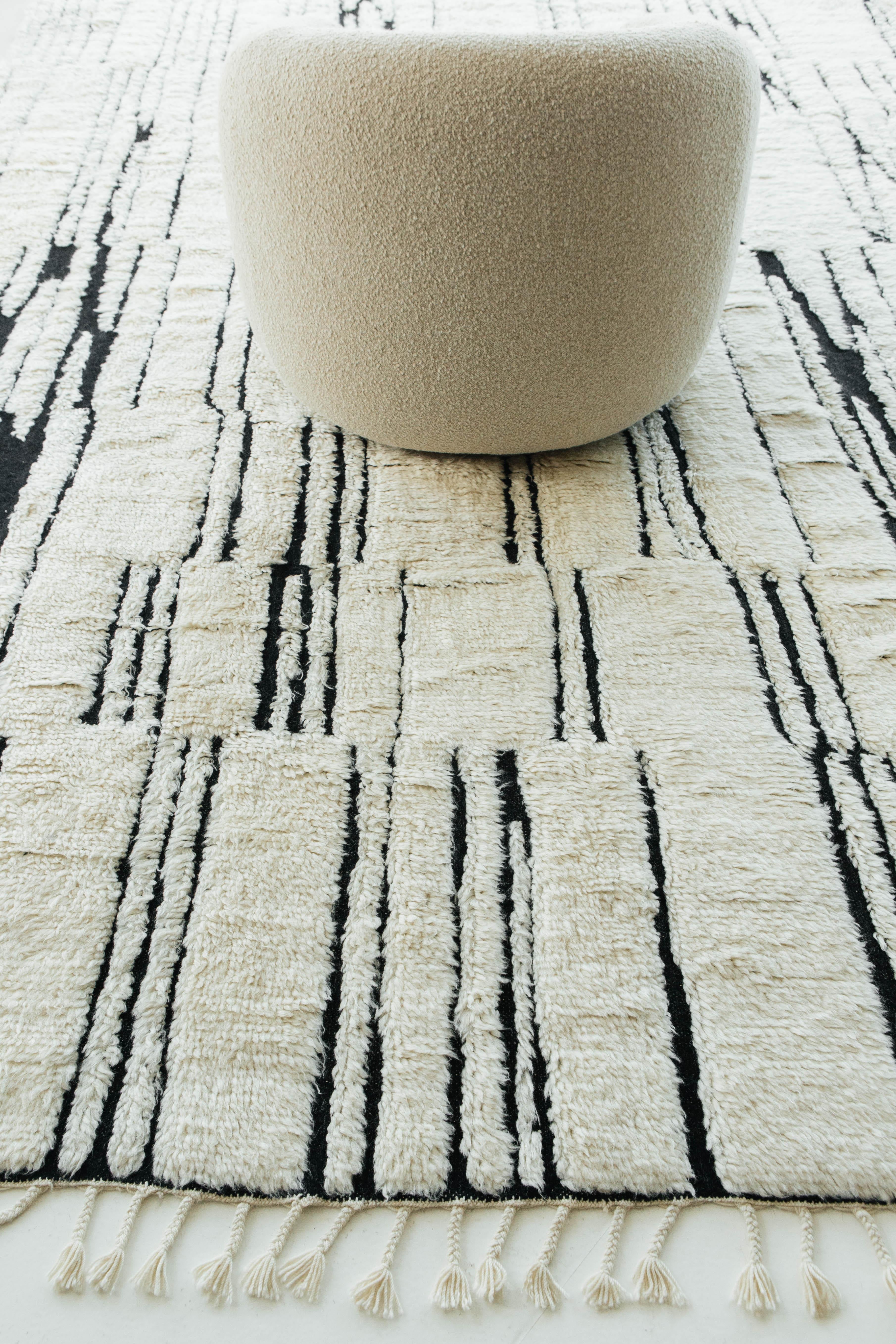 Contemporary Notes Rug, Design Rhymes Collection by Mehraban For Sale