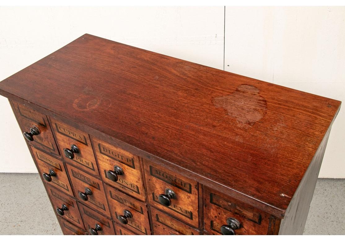 Noteworthy Antique Mahogany Apothecary Cabinet In Distressed Condition In Bridgeport, CT