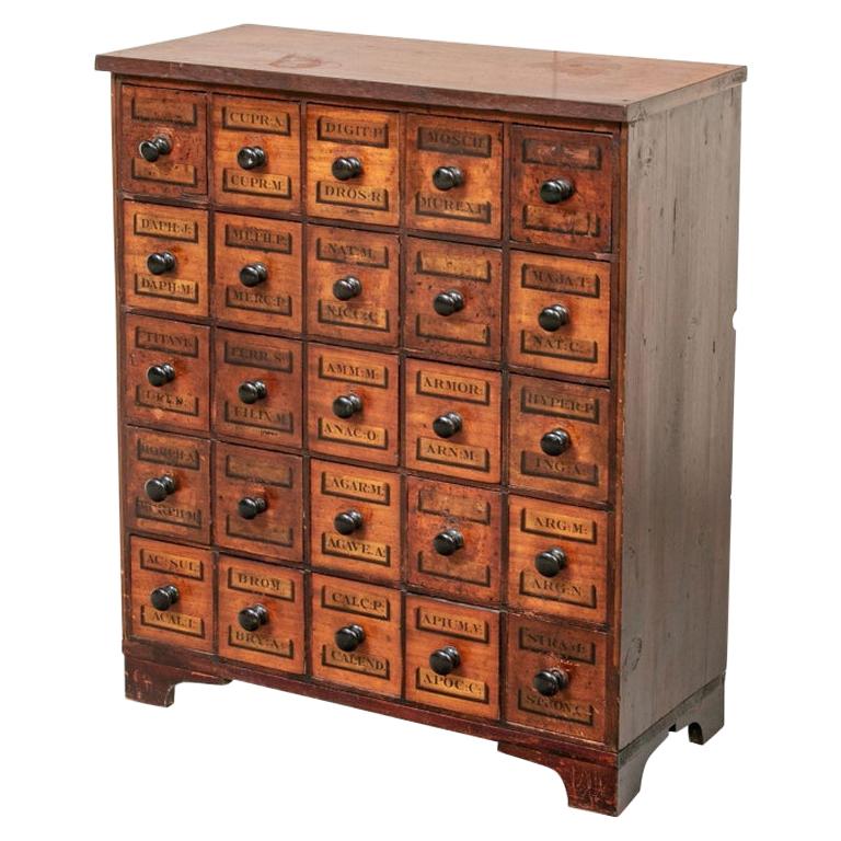 Noteworthy Antique Mahogany Apothecary Cabinet