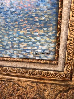 "Notre Dame" Pointillist Painting by Lucien Neuquelman