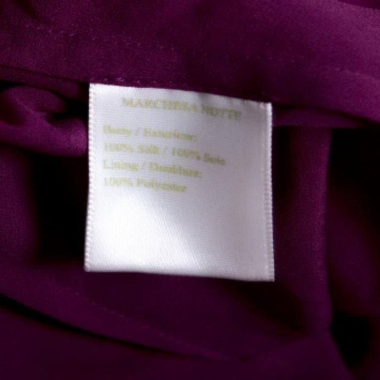 Notte By Marchesa Magenta Embellished Chiffon Draped Grecian Gown S en venta 1