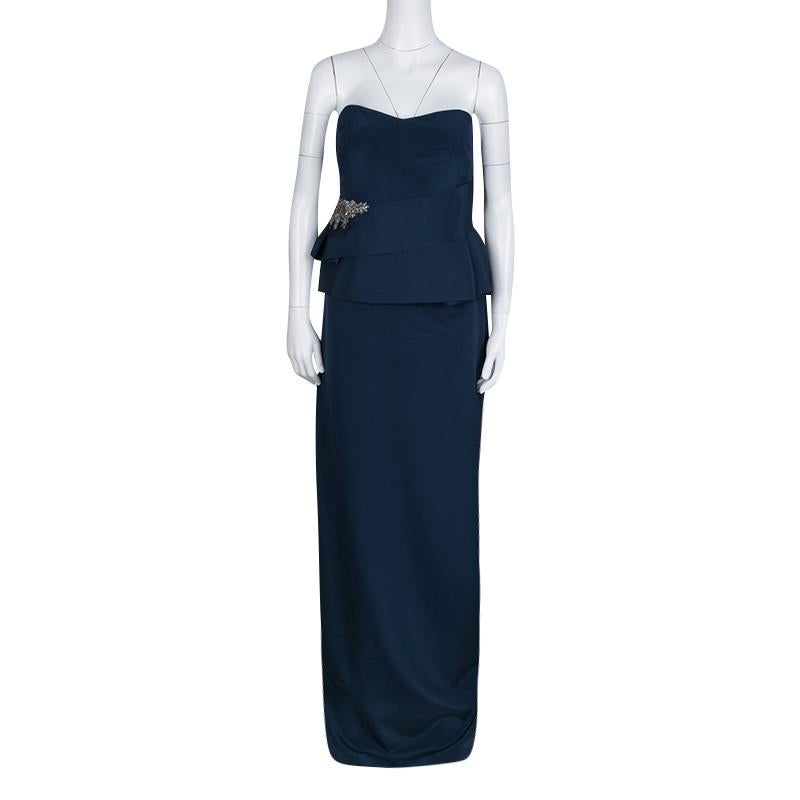 Elegance and grace are brought to you by Notte by Marchesa with this gorgeous gown for your important evenings. Crafted for luxury in pure silk and lined with polyester, this gown makes for the most comfortable outfit that you could ask for. The