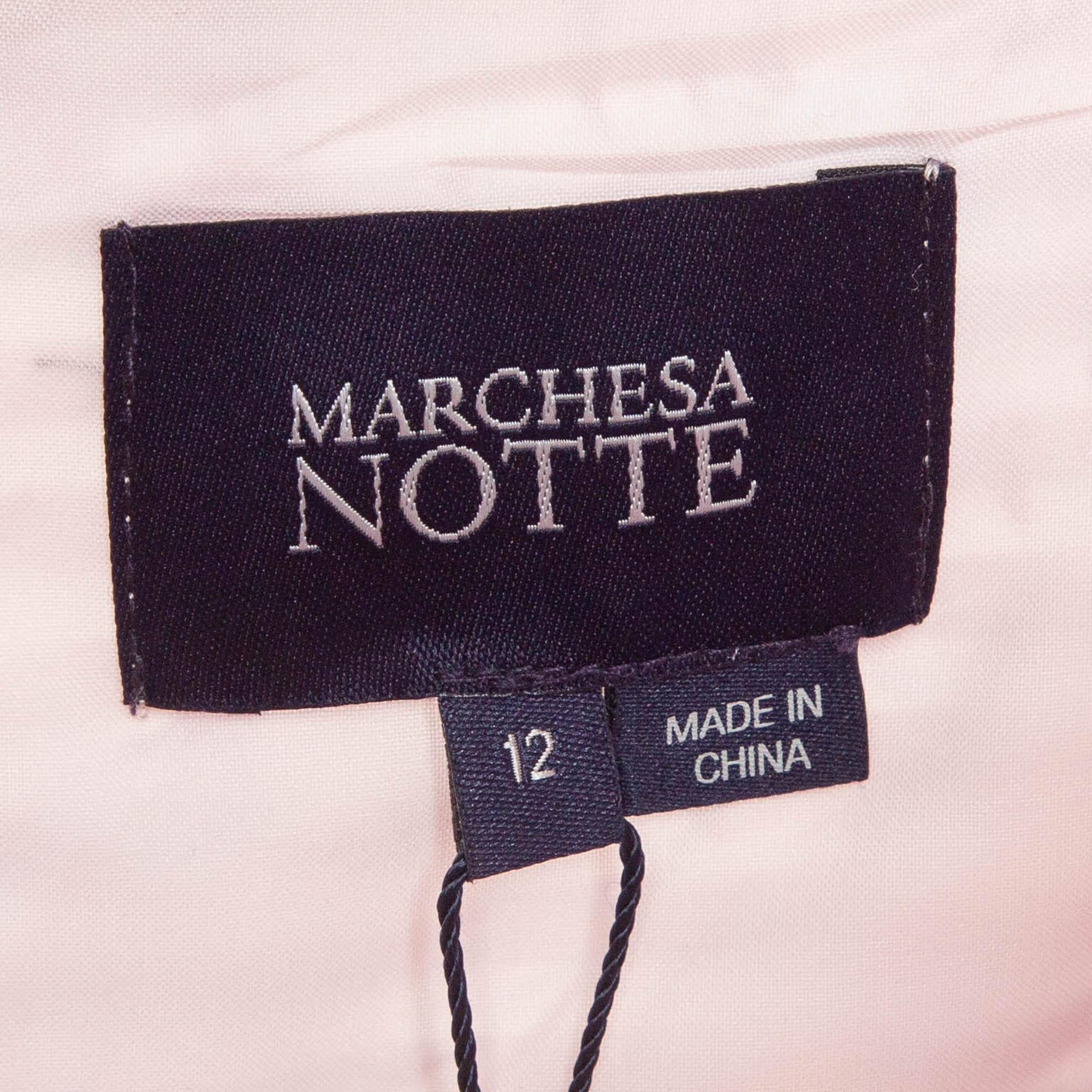 Notte By Marchesa Pink Floral print Crepe Tiered Midi Dress 1