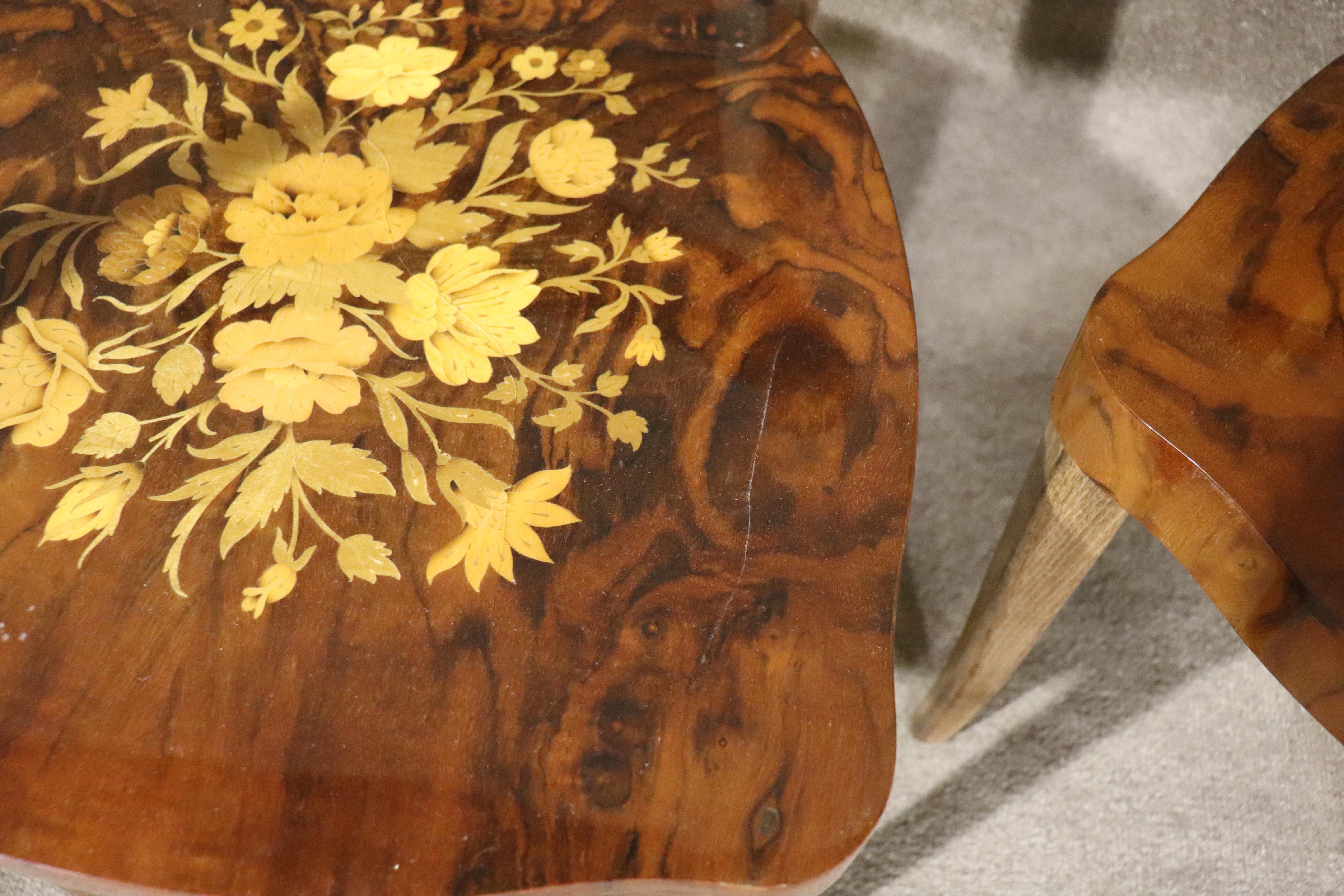 20th Century Notturno Intarsio Italian Marquetry Chairs For Sale