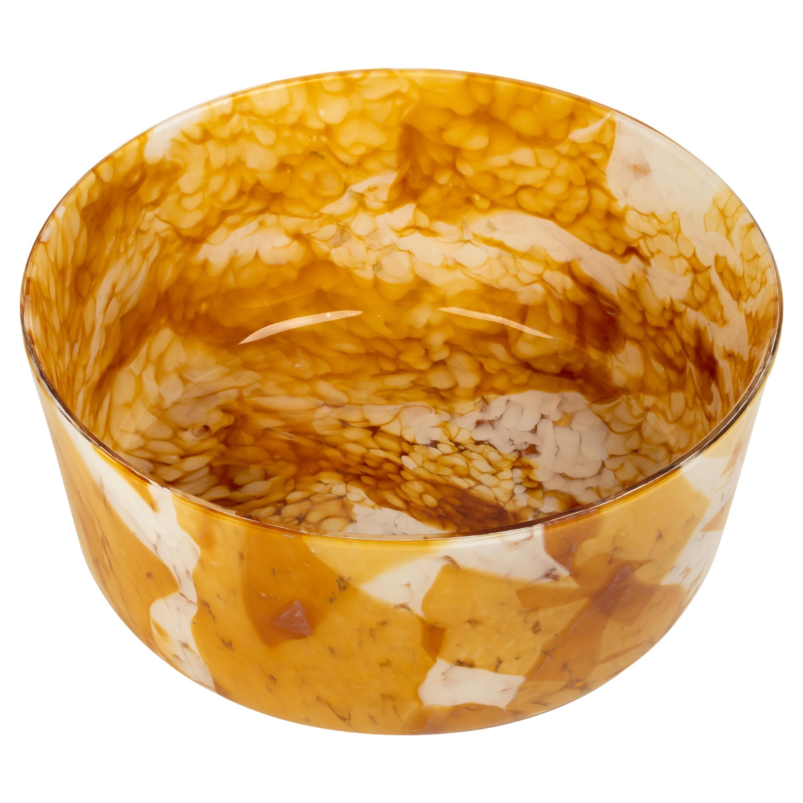 Murano Glass Nougat Karkadè Bowl Large by Stories of Italy