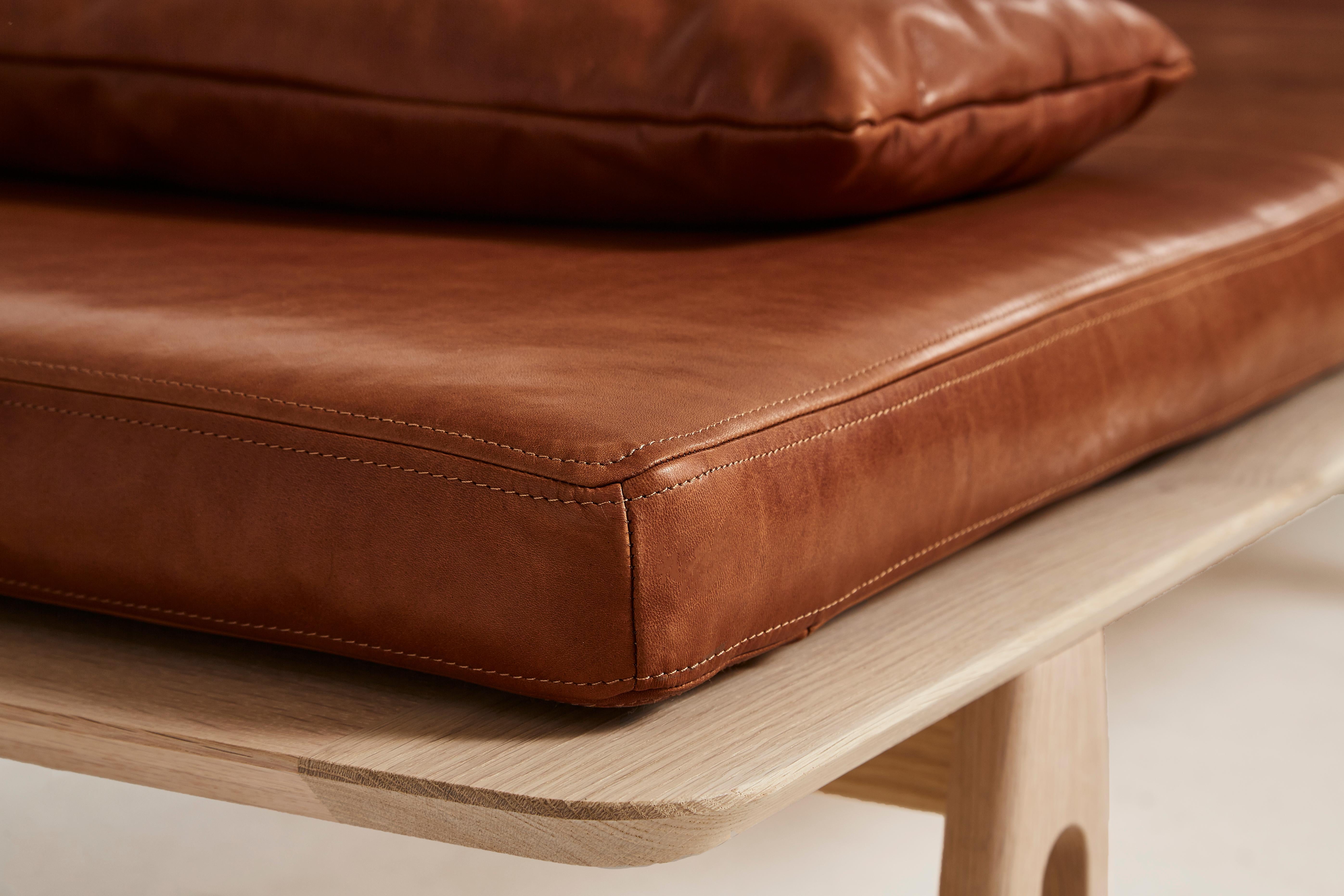 Other Nought Leather Level Pillow by Msds Studio For Sale