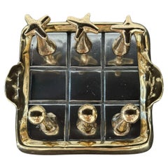 Noughts & Crosses Game M001 handmade in cast brass & aluminium
