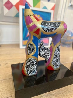 Chai חי Hebrew letters colorful aluminium hand painted decor sculpture