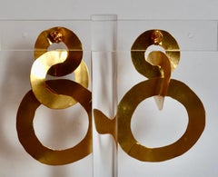 Nounzein Gilded Brass 3 Circle Earrings