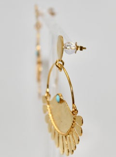 Nounzein Gilded Brass Fan Earrings