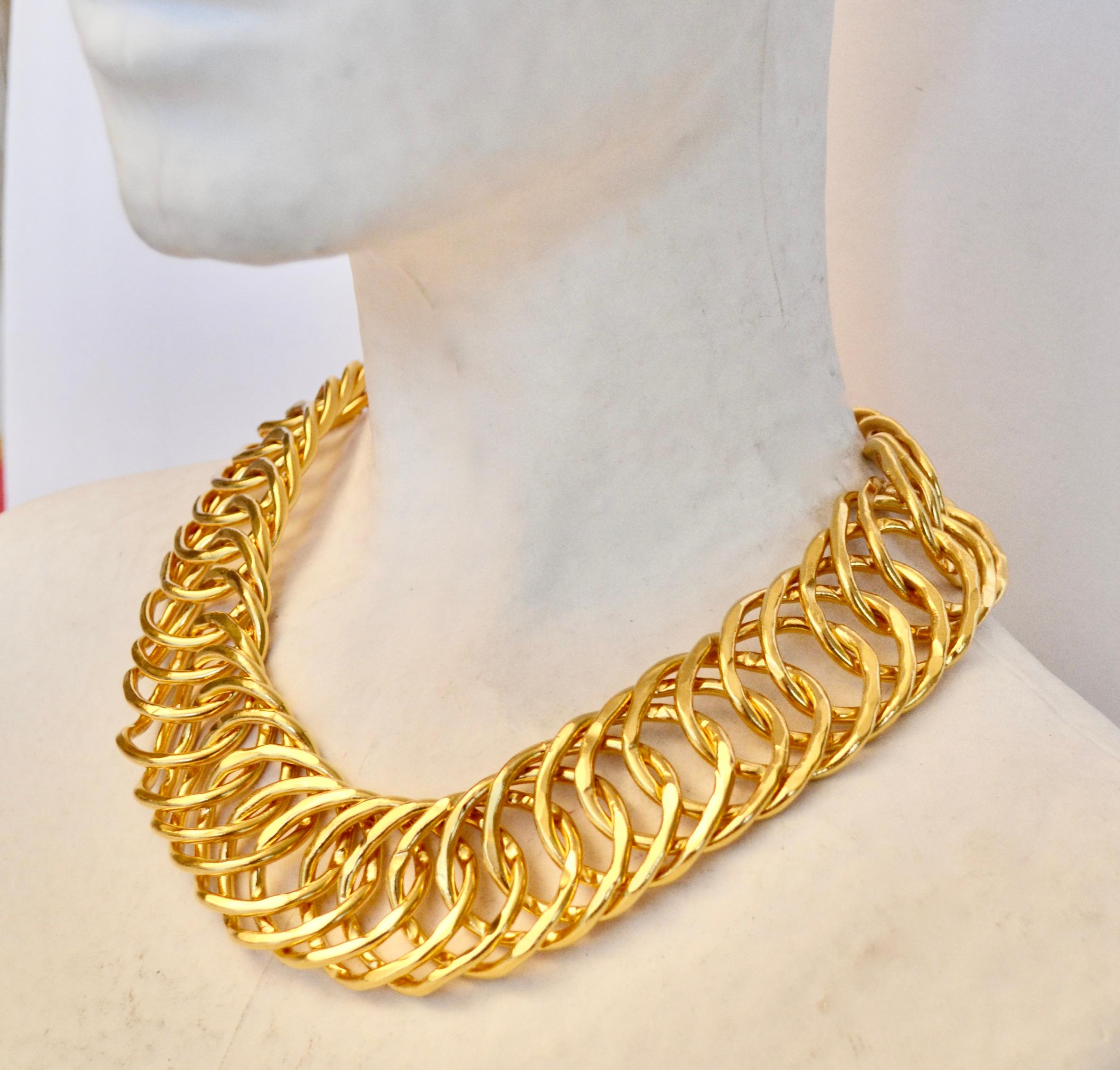 Women's or Men's Nounzein Multi Ring Gilded Brass Chocker