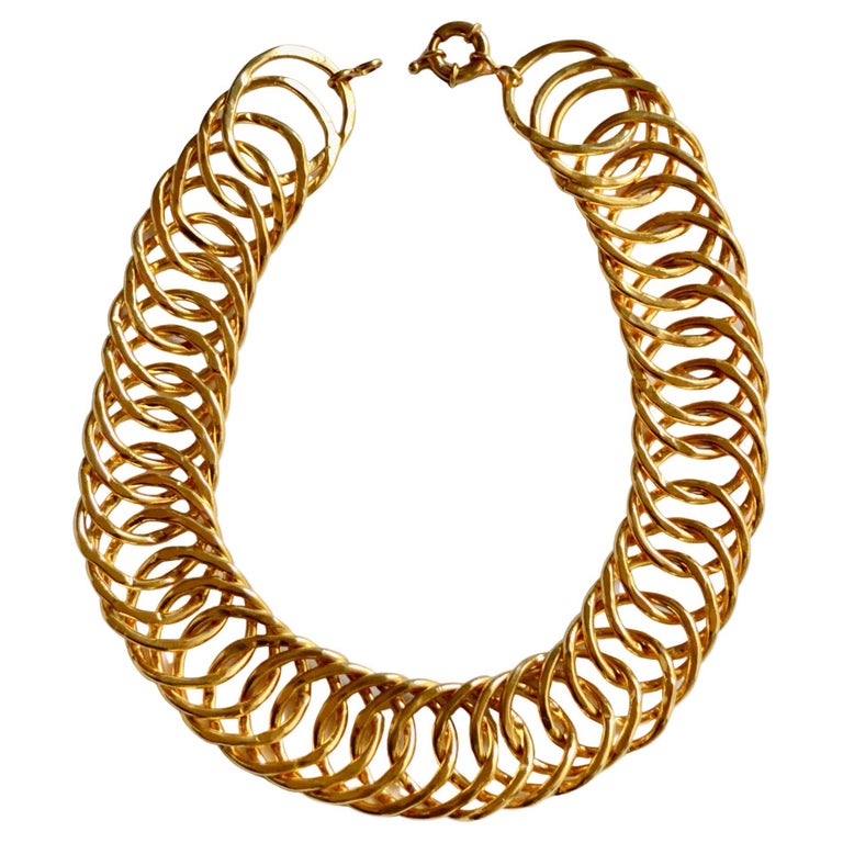 Nounzein Multi Ring Gilded Brass Chocker For Sale