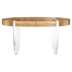 Nour Desk by Jonathan Franc, a Modern Classic in Acrylic & Zebrawood