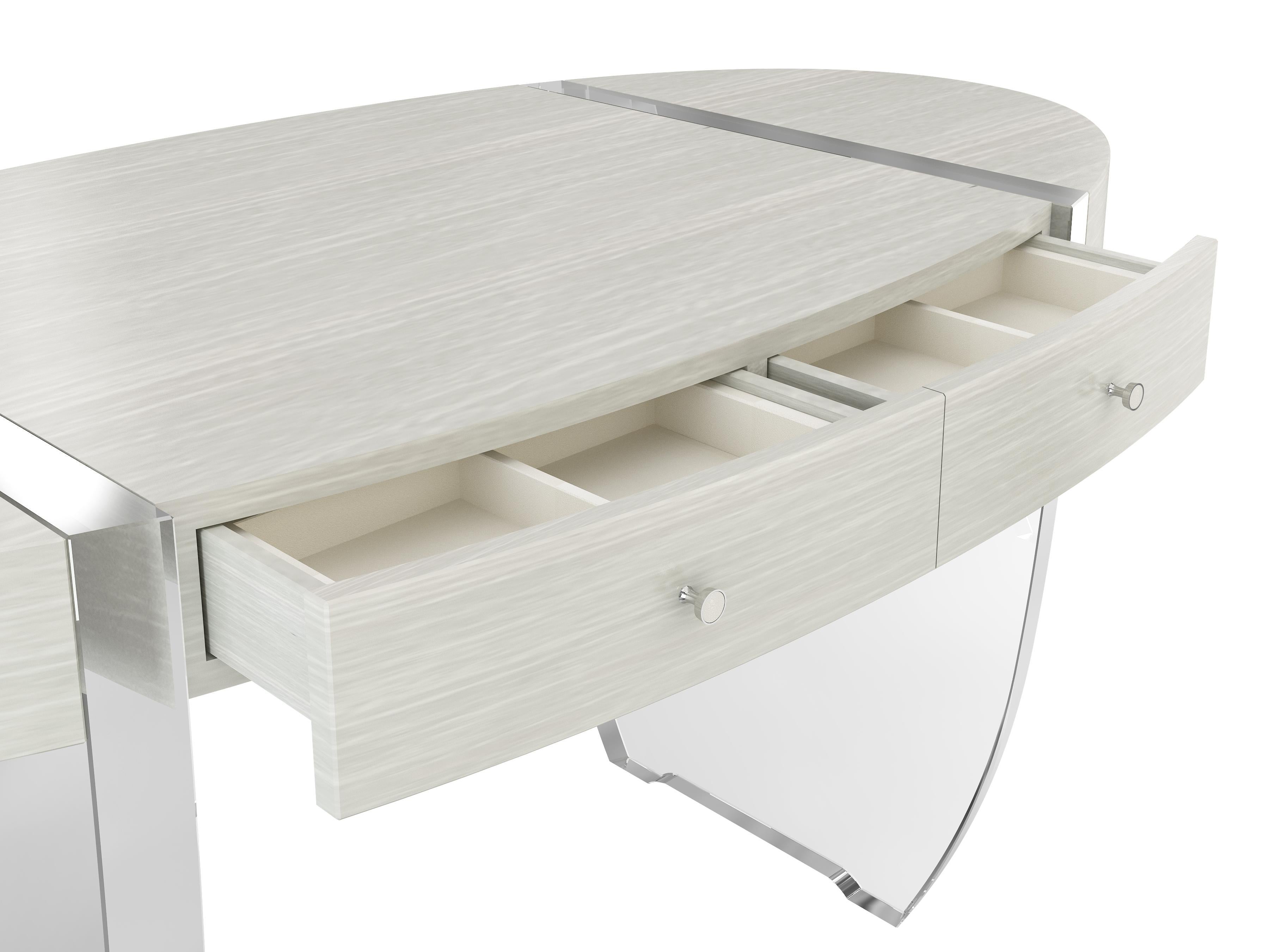 Nour Desk by Jonathan Franc, a Modern Classic Shown in Acrylic & Sycamore Wood  For Sale 1