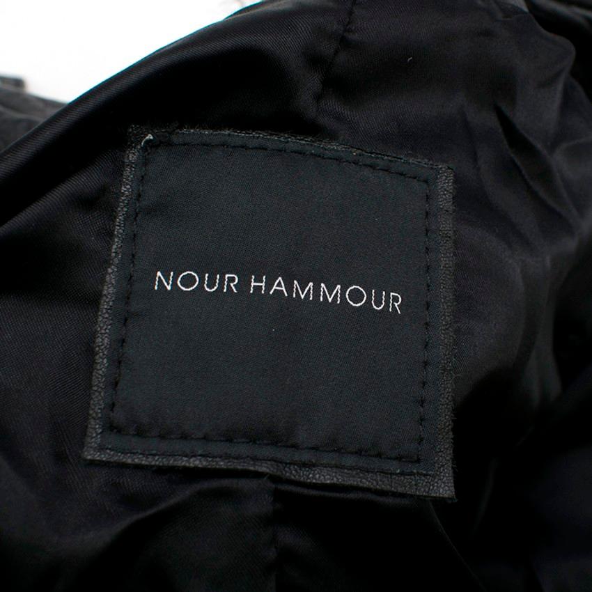 Nour Hammour Flashing Lights Fur-Trimmed Leather Jacket SIZE FR38/ US6 4