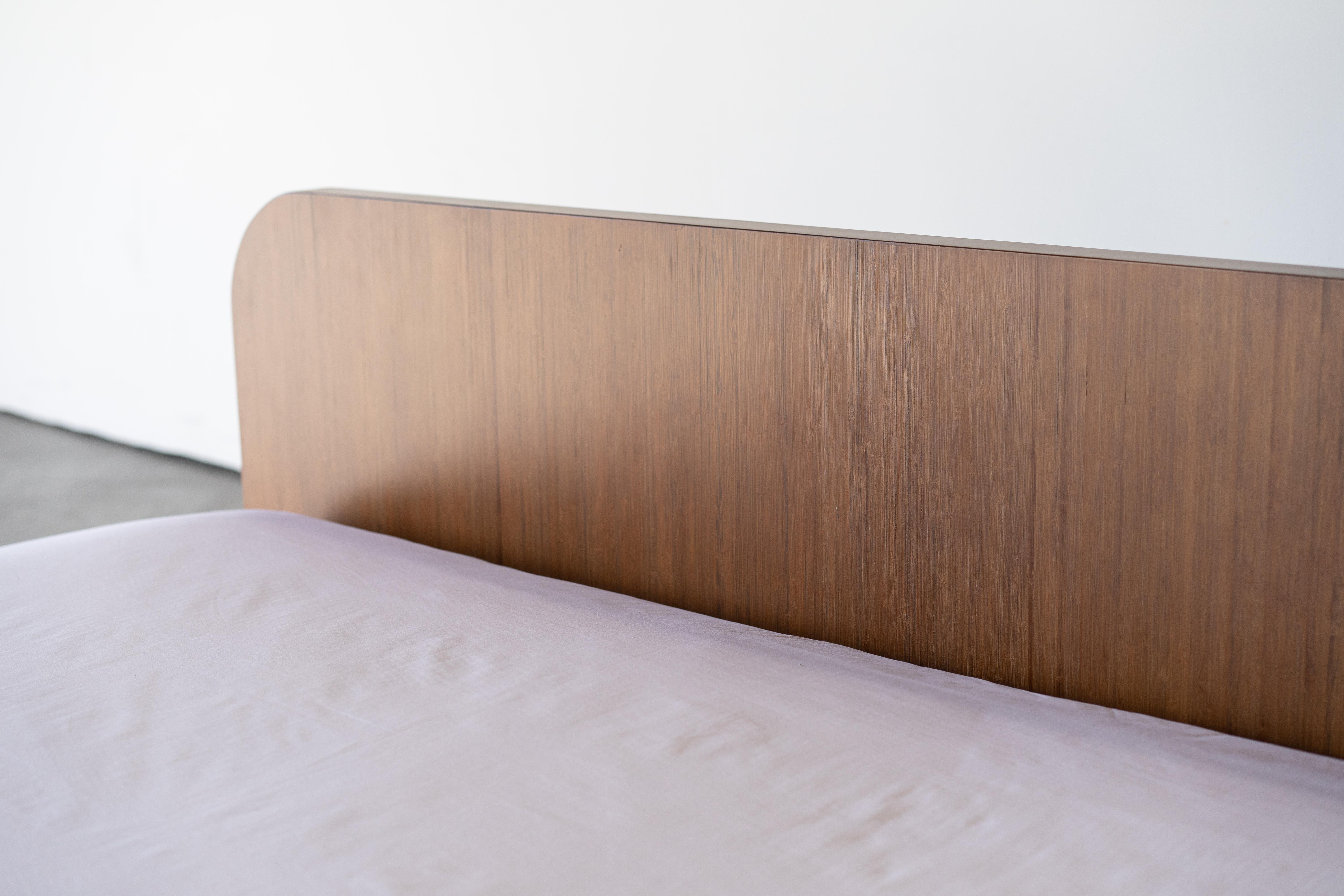 Noura Bed, Queen Bed, Bamboo Platform Bed in Cognac For Sale 2