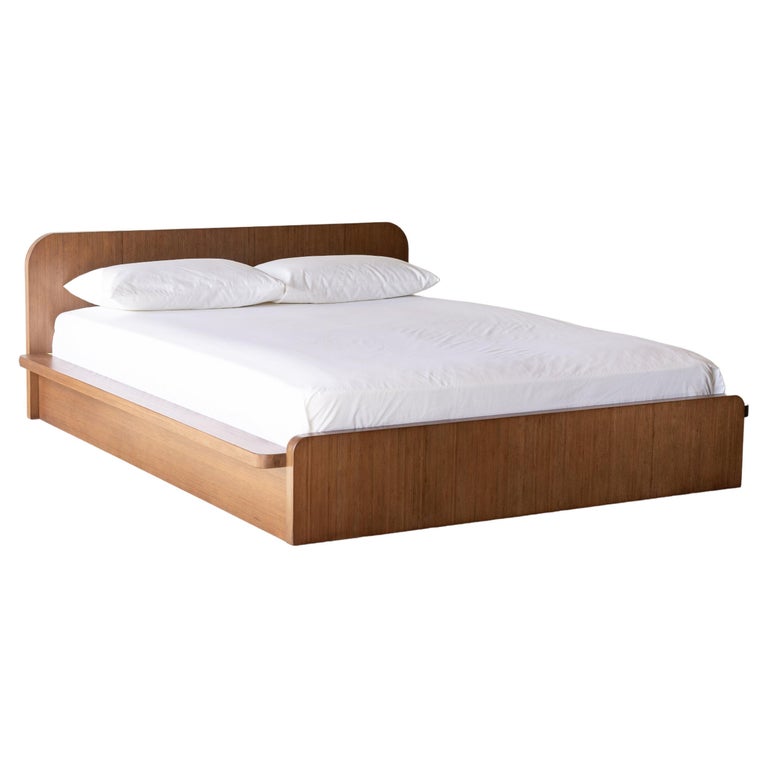 Noura Bed, Queen Bed, Bamboo Platform Bed in Cognac For Sale at 1stDibs