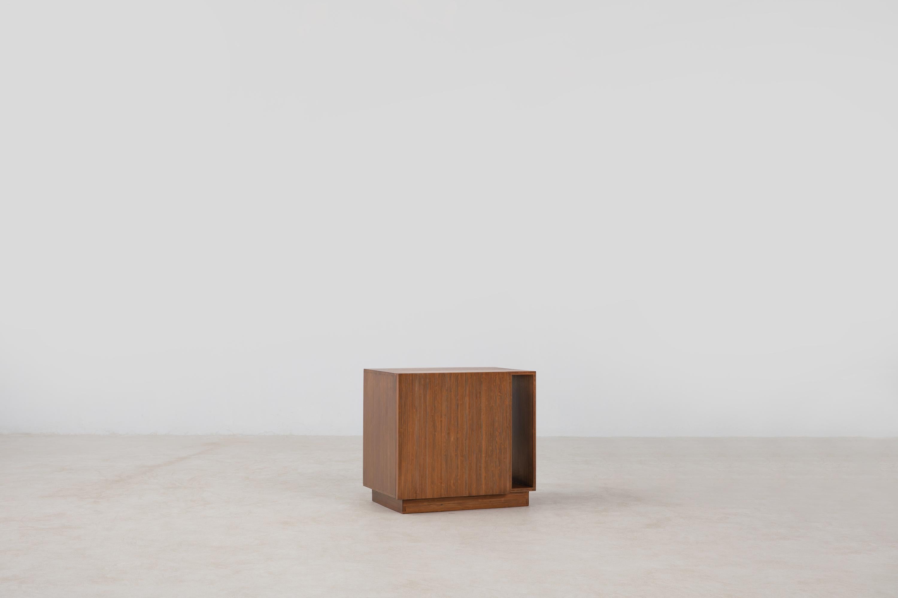 The Noura Nightstand is our nightstand designed for the Noura Bed. Like the bed, we’ve made the nightstand using solid pressed moso bamboo, in line with our commitment to pushing more sustainable materials. The moso bamboo is pressed into a dense