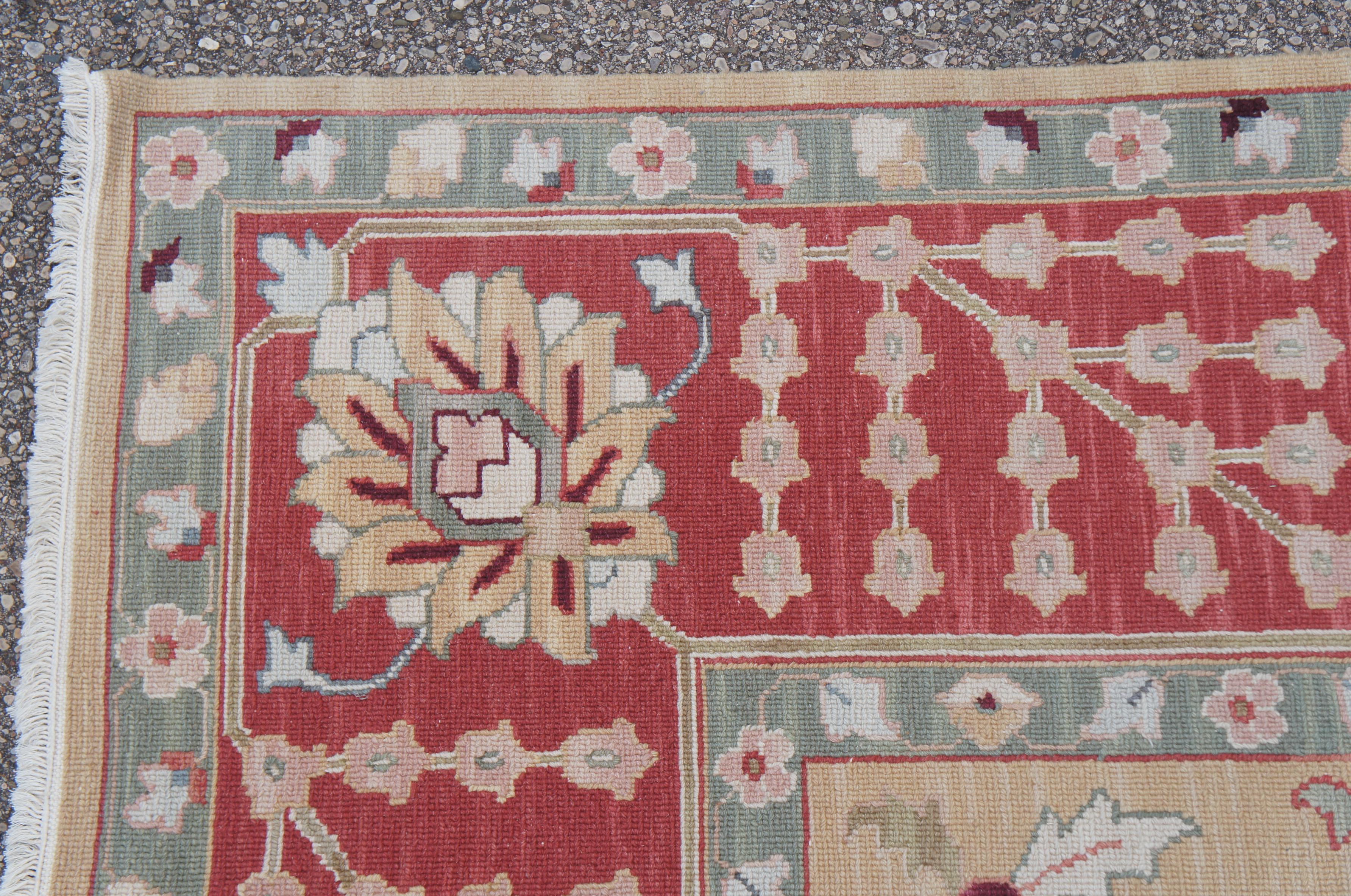 Nourison Nourmak Collection S169 Gold Wool Floral Area Rug Carpet 1