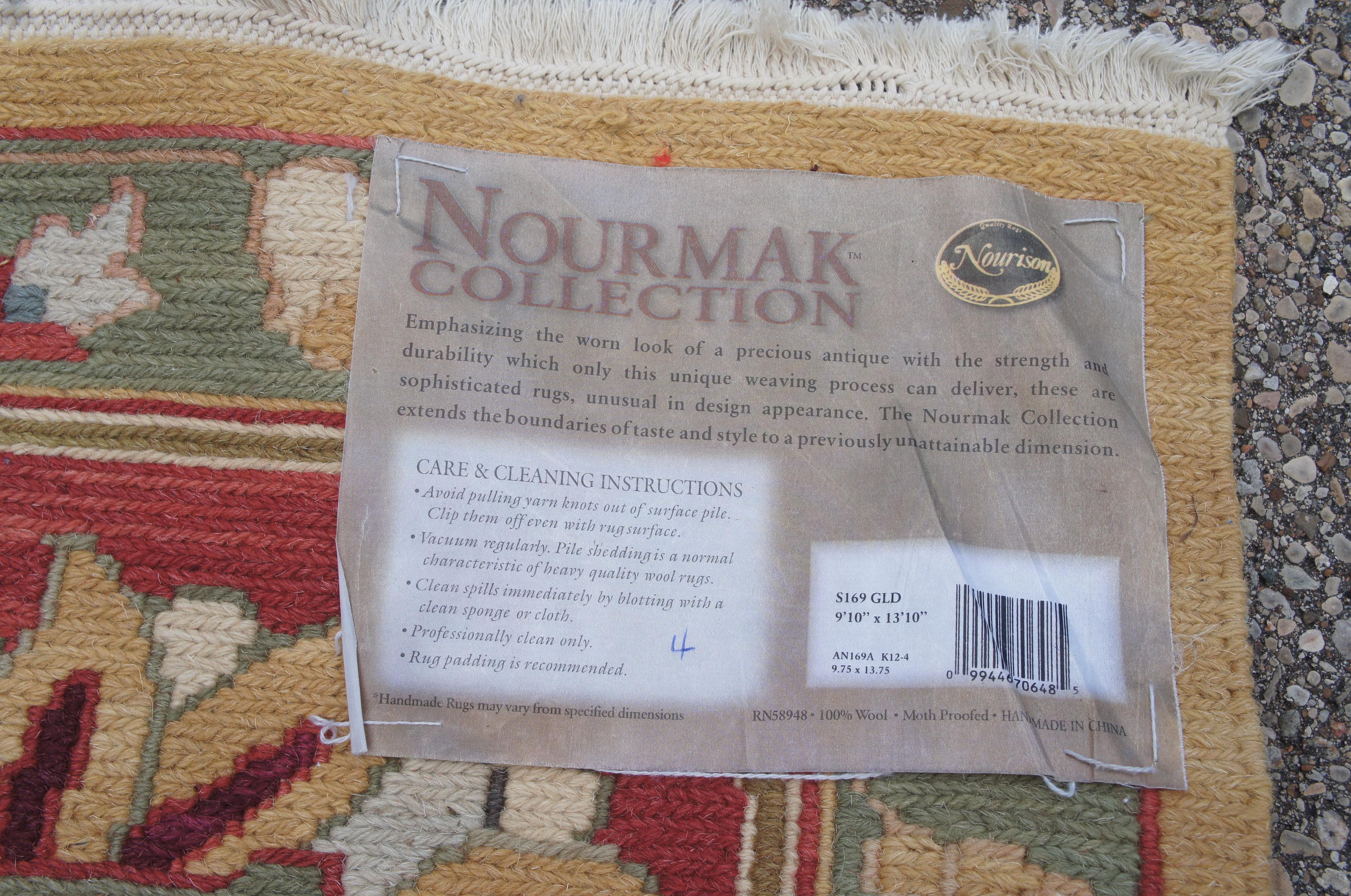Nourison Nourmak Collection S169 Gold Wool Floral Area Rug Carpet 3