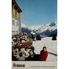 1962 travel poster - French alpine tourism at Col de Voza, Mont Blanc