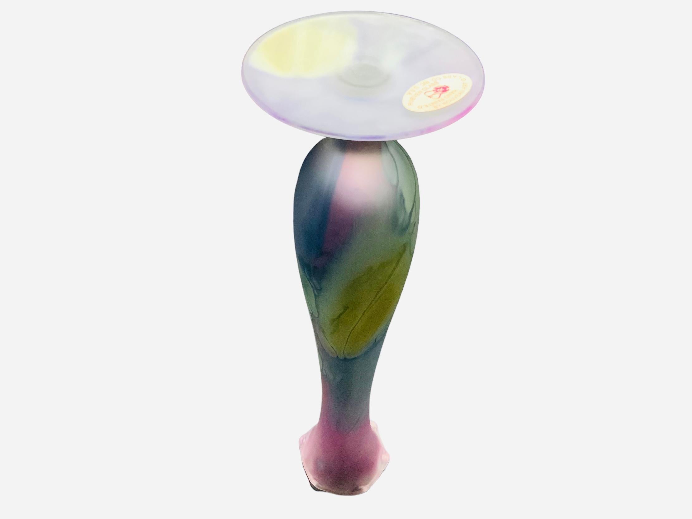 Israeli Nouveau Art Rueven Glass Bud Vase For Sale