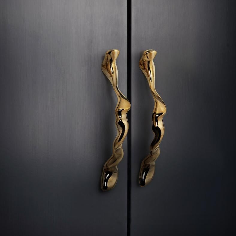 Ottone Maniglie per armadi in stile Nouveau in vendita