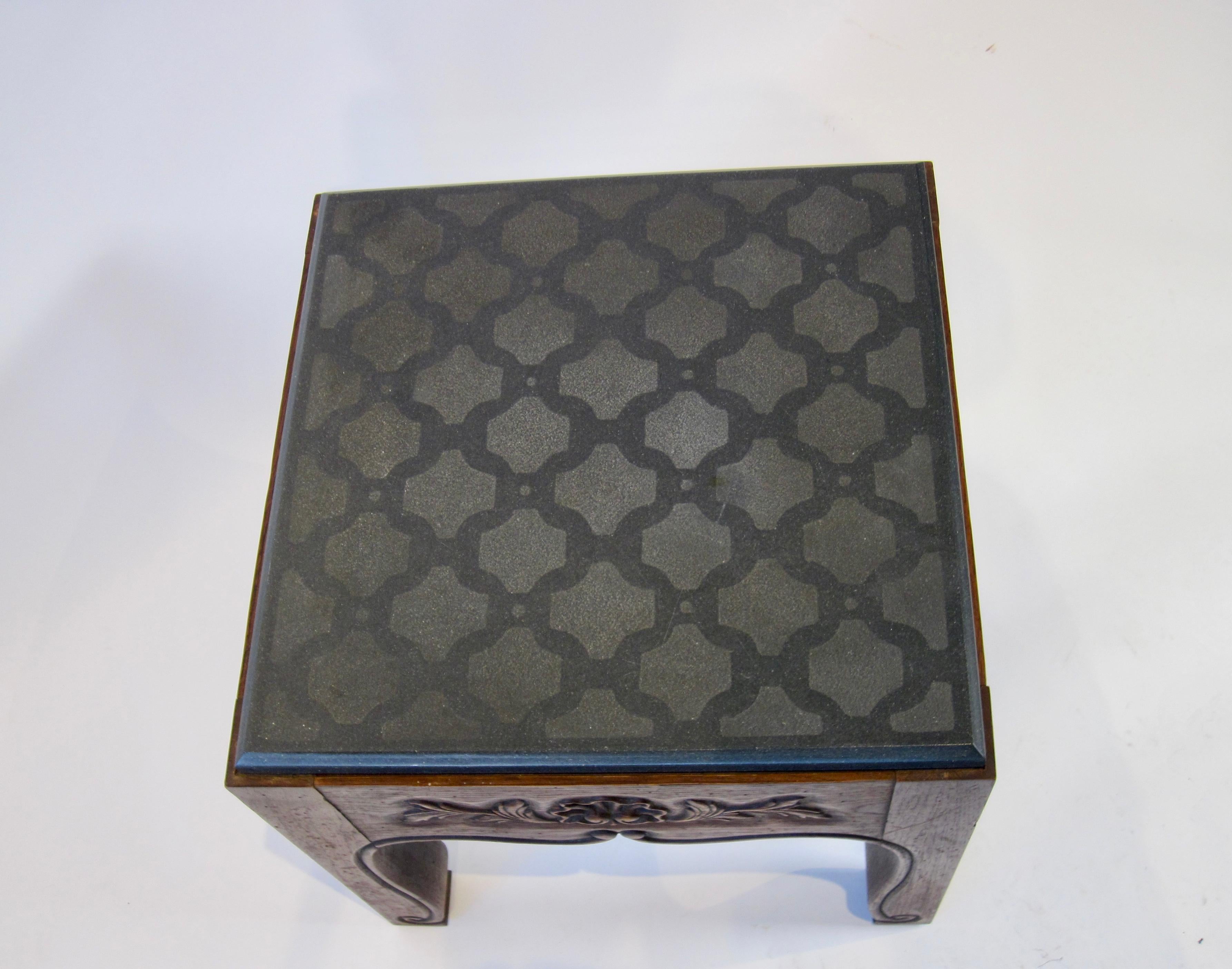 Nouveau Inspired Drexel Side Table with Stone Top 7
