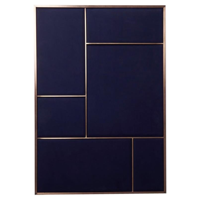 Nouveau Large Pin Board in Navy Blue & Brass Frame by All The Way To Paris For Sale