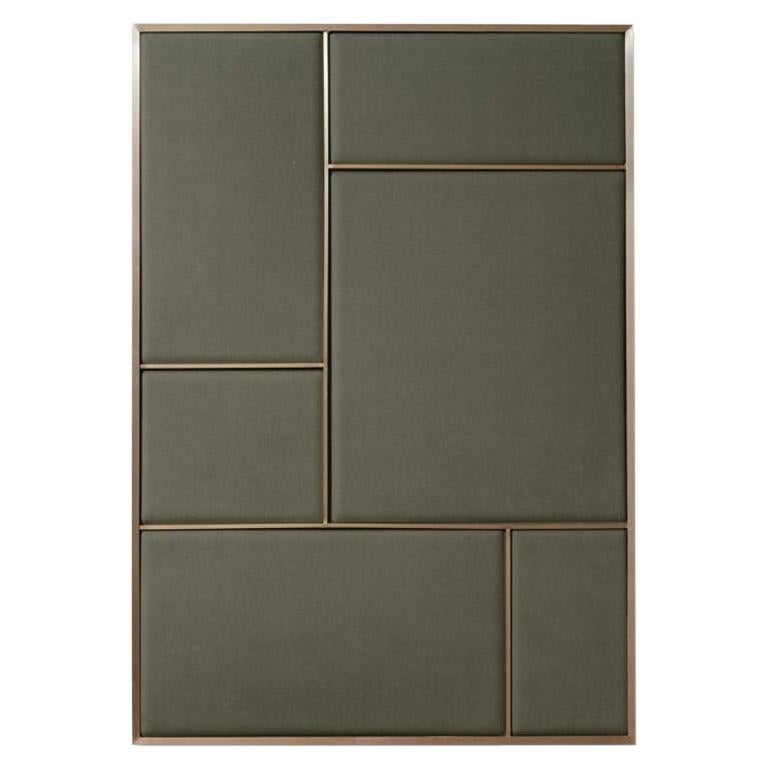 Nouveau Large Pin Board in Oyster Grey & Brass Frame by All The Way To Paris For Sale