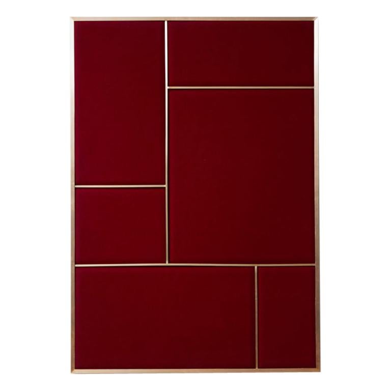 Nouveau Large Pin Board in Rouge Noir & Brass Frame by All The Way To Paris For Sale