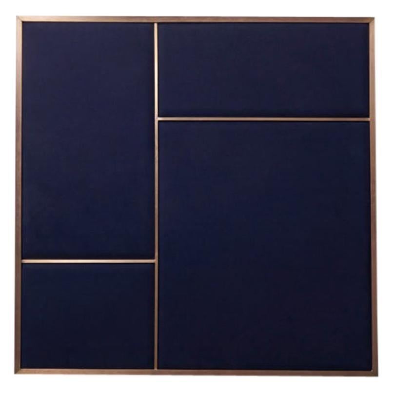 Nouveau Medium Pin Board in Navy Blue & Brass Frame by All The Way To Paris For Sale