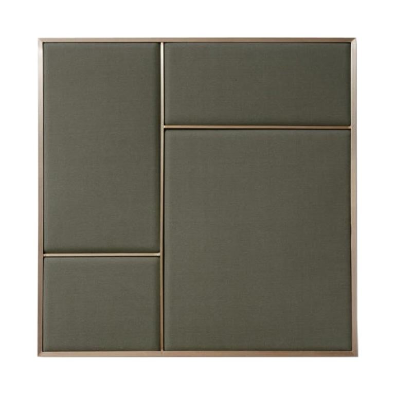 Nouveau Medium Pin Board in Oyster Grey & Brass Frame by All The Way To Paris For Sale