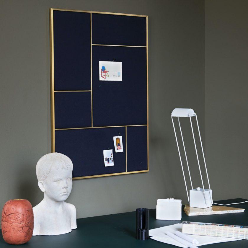 Modern Nouveau Medium Pin Board in Rouge Noir & Navy Blue Frame, All The Way To Paris