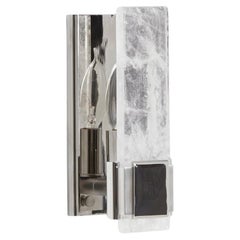 Nouveau Rock Crystal Sconce in Polished Nickel