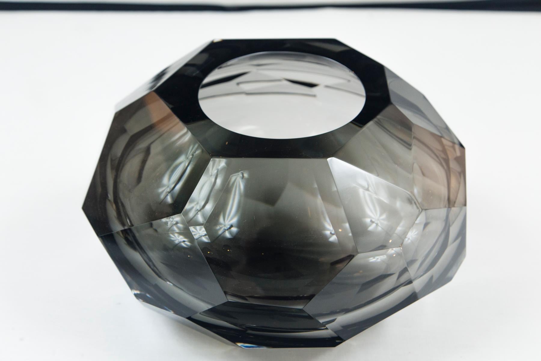 Contemporary Nouvel Studio Mipreshus Medium Grey Glass Bowl