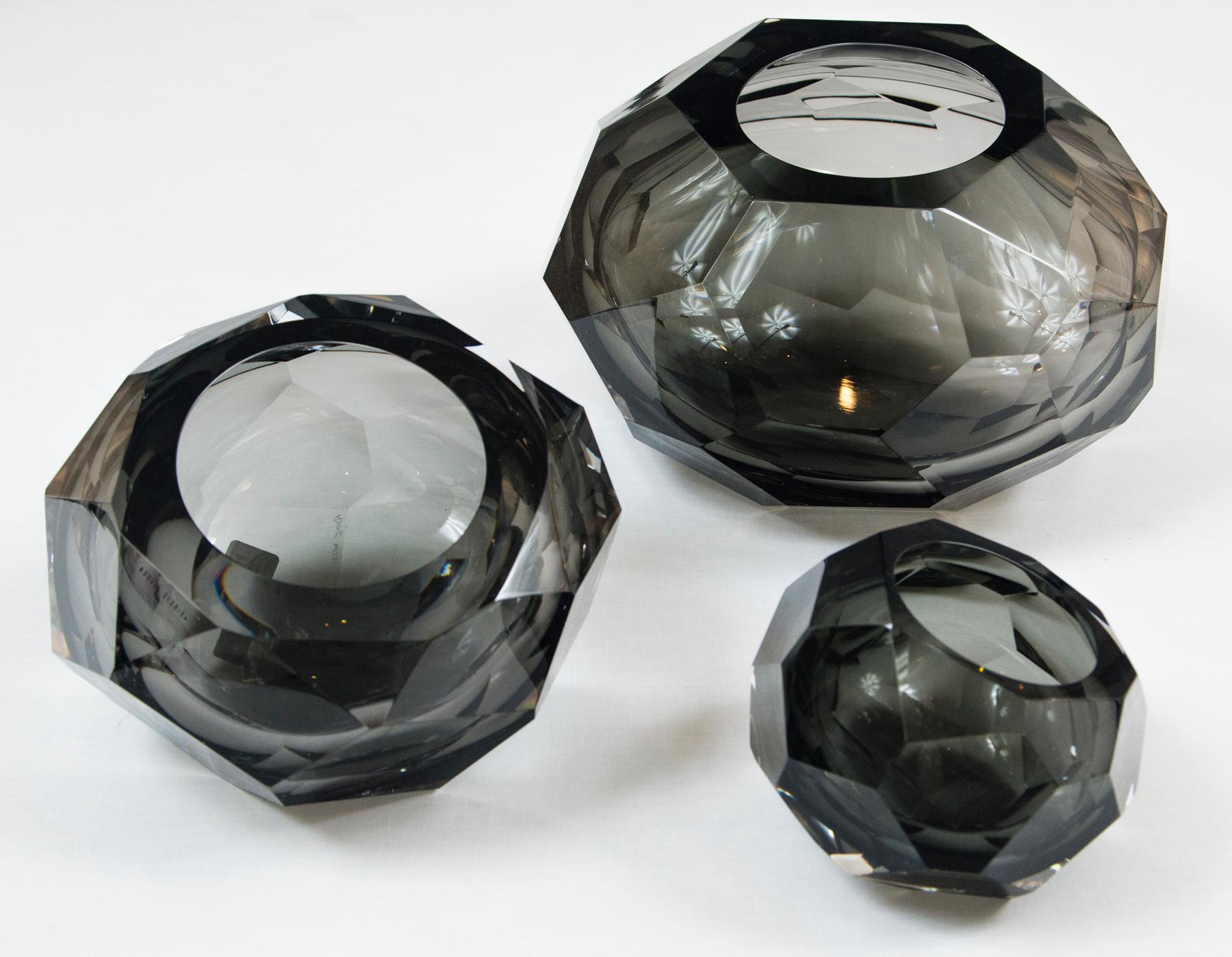 Contemporary Nouvel Studio Mipreshus Small Grey Glass Bowl