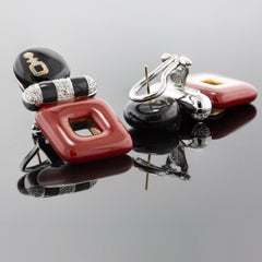 Nouvelle Bagne Enamel and Gold Earrings