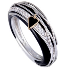 Nouvelle Bague 18 Karat White and Rose Gold Diamond Pave Ring