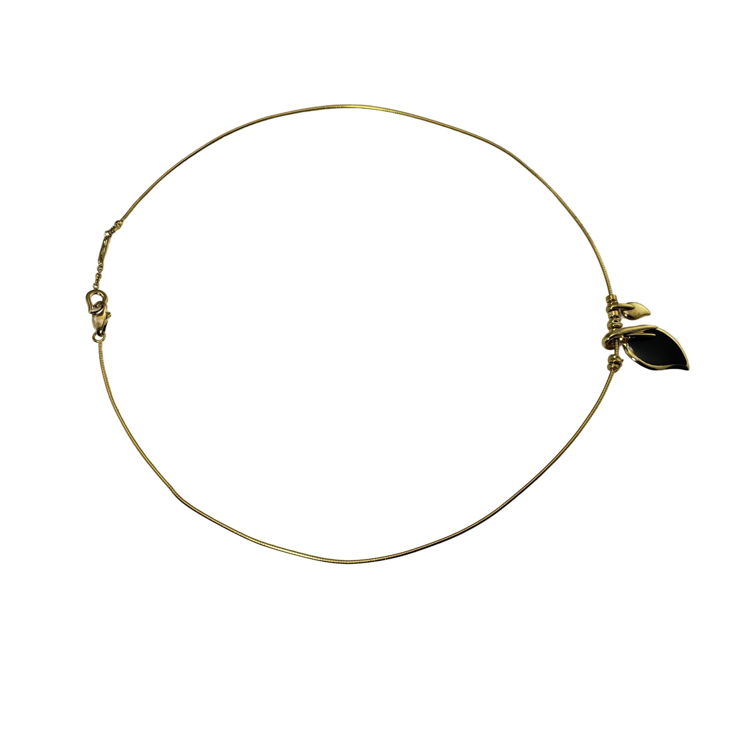 Women's Nouvelle Bague 18 Karat Yellow Gold and Enamel Pendant Necklace For Sale