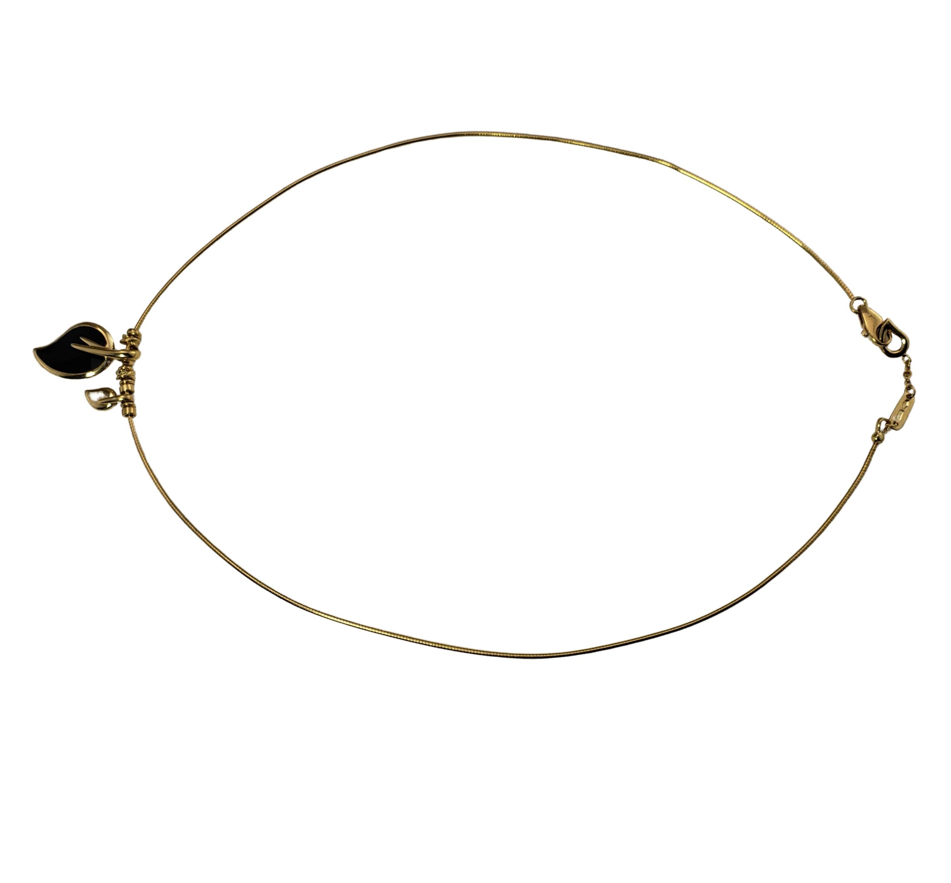 Nouvelle Bague 18 Karat Yellow Gold and Enamel Pendant Necklace For Sale 1