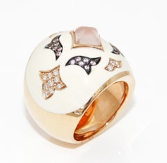 Nouvelle Bague 18K Rose Gold Enamel Ring