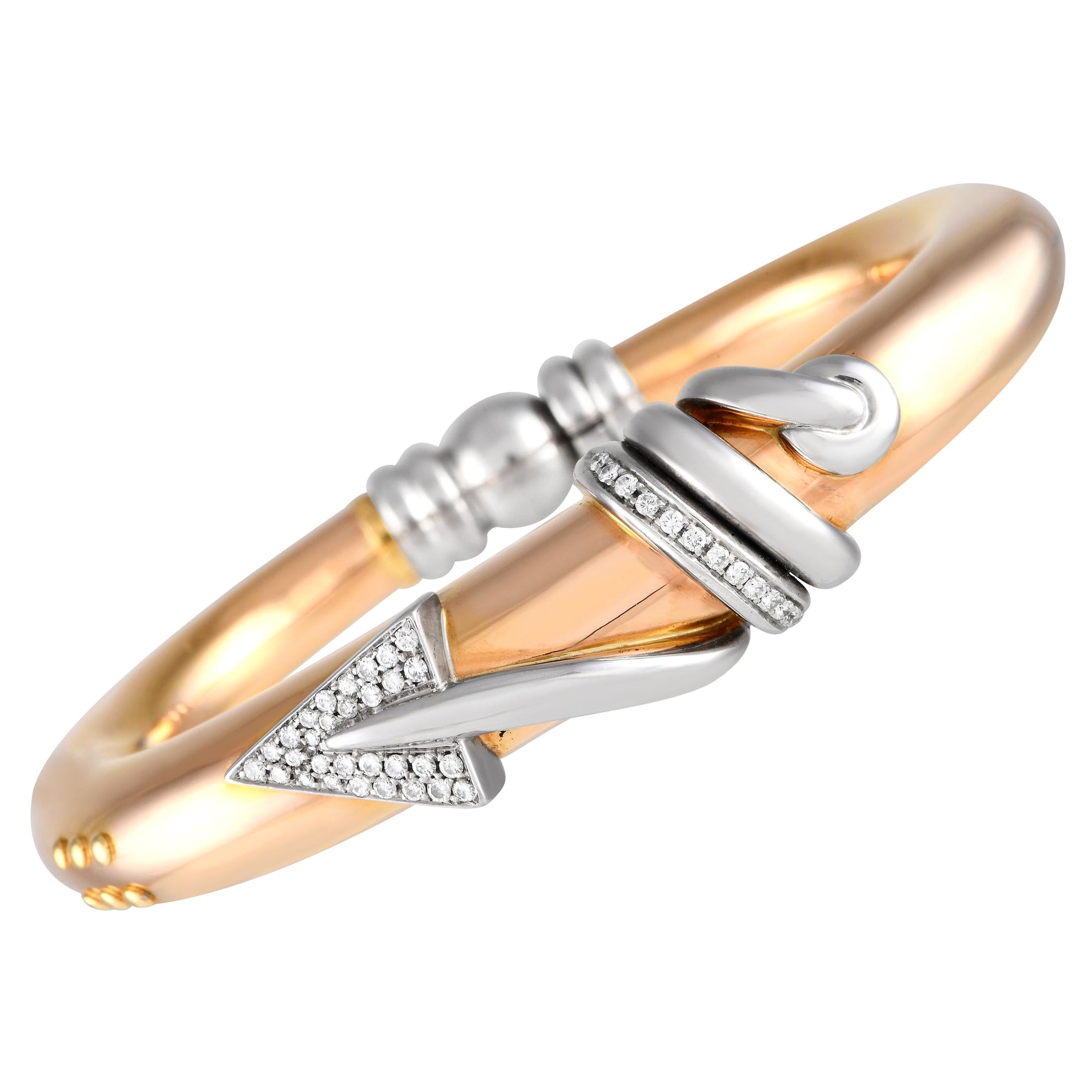 Armreif aus 18 Karat Weiß- und Gelbgold mit 0,65 Karat Diamanten der Nouvelle Bague