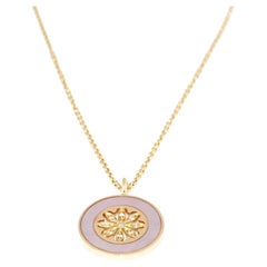 Collana con diamanti e madreperla in oro giallo 18 carati di Nouvelle Bague