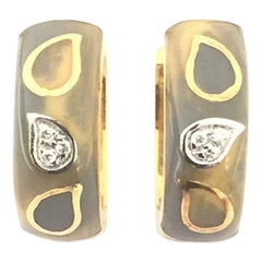 Nouvelle Bague Damen-Ohrring aus Emaille und Diamanten O1402PRN