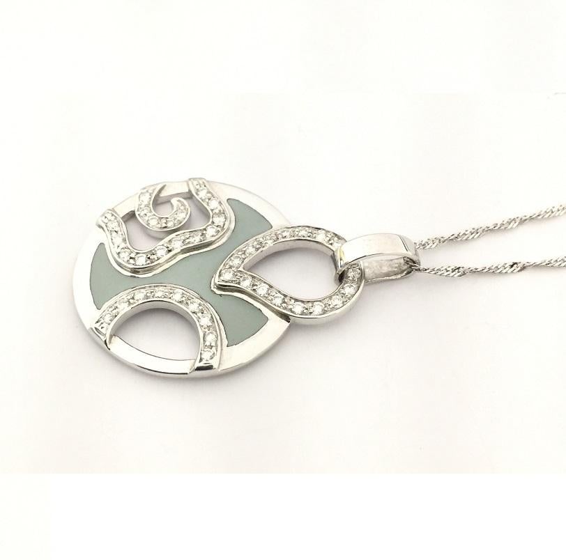 Taglio rotondo Collana da donna con smalto e diamanti Nouvelle Bague E281VF in vendita